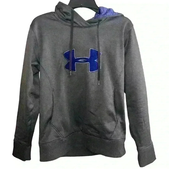 Under Armour STORM Mens Hoodie Sweater Pull Over Gray Medium ColdGear - Picture 2 of 5